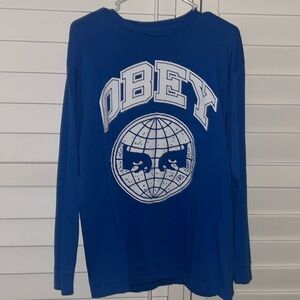 Blue Obey Long Sleeve T-Shirt